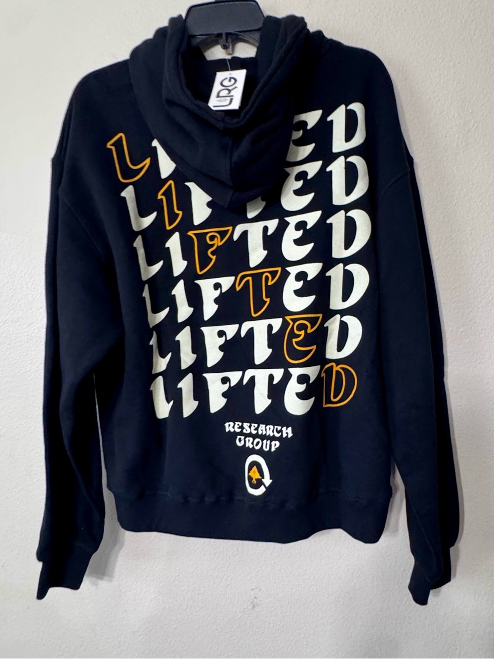 LRG Lifted Research Group Black Orange Graphic Hoodie NWT Streetwear - Picture 7 of 7